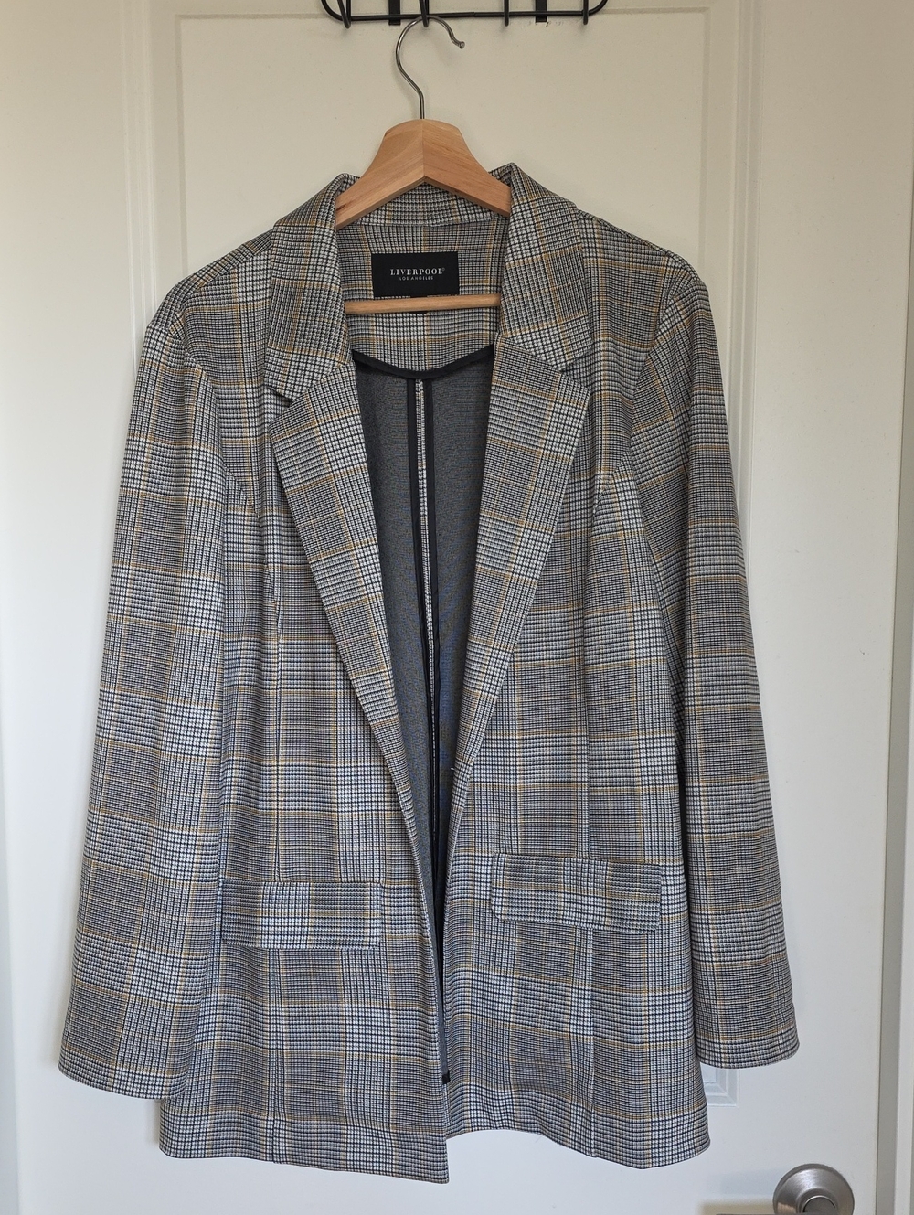 Liverpool Gray Plaid Blazer with Tan Windowpane
